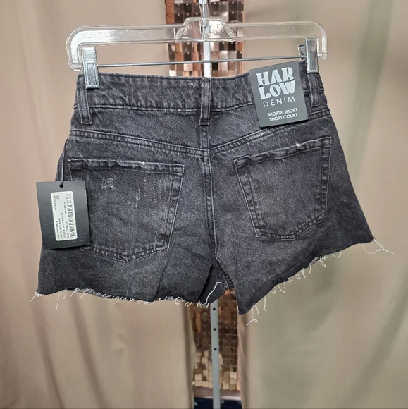 15. NWT Harlow Charcoal Hi Rise Jean Shorts Size 25 W 13-14 R 11 I 2 - Picture 7 of 8